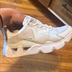 Nike Women's Cream and White Sneakers